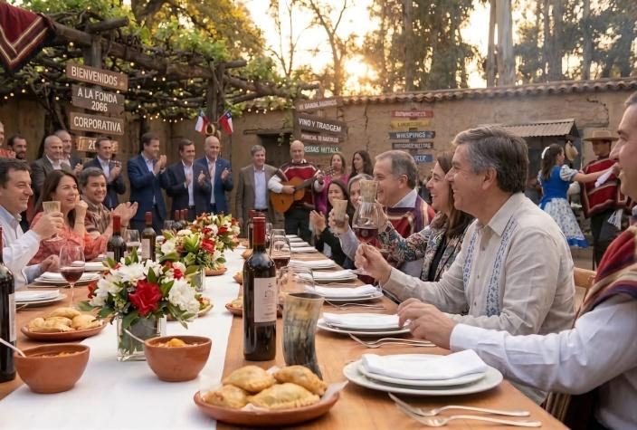 Invitados en una mesa de banquete